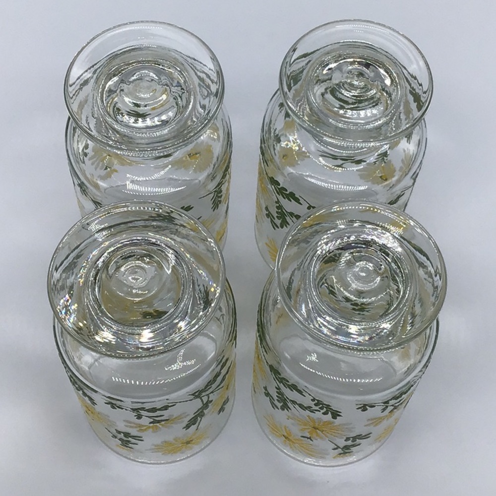 Rare Vintage Footed Libbey Daisy Glasses - Picture 2 of 8